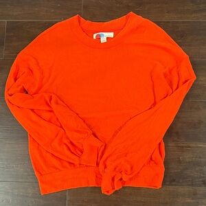 Free People Beach Bright Orange Crewneck Sweater